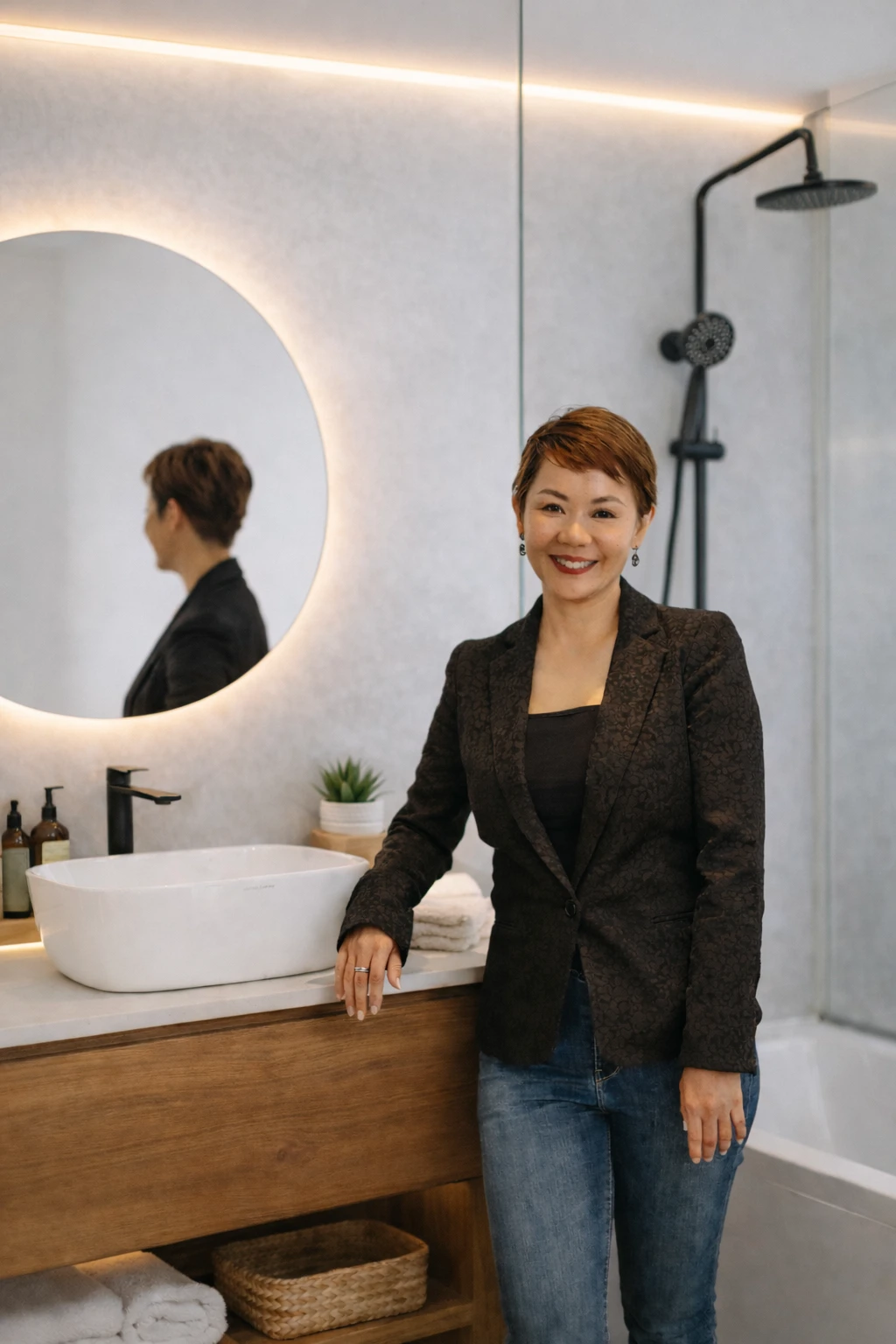 Ee Ling, founder of HERA Bathroom, at the showroom